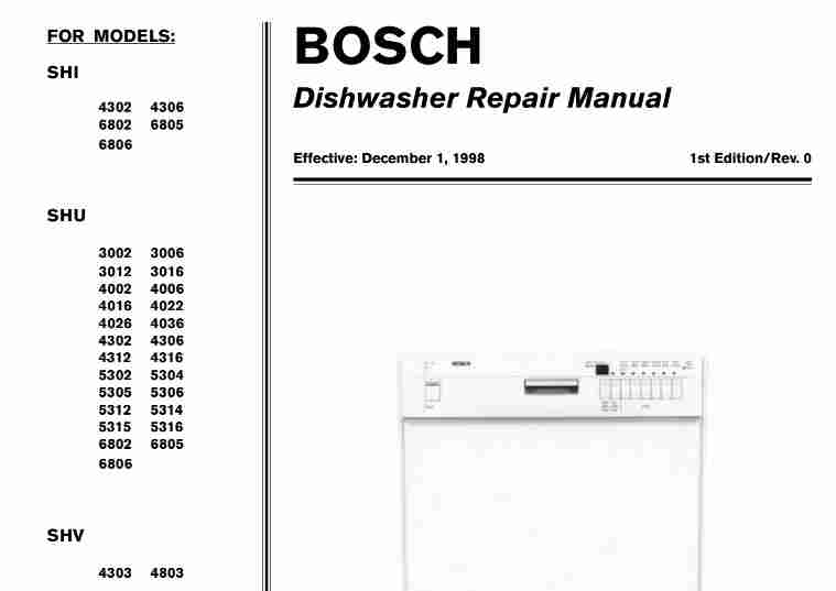 Bosch dishwasher repair manual